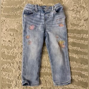 Cat & Jack Denim with Colorful Heart Patterns